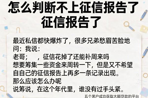 怎么判断不上征信报告了，细致阐述五个黑户成功获取大额贷款的平台