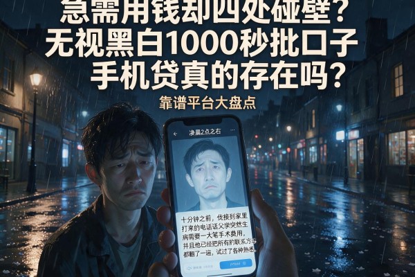 急需用钱却四处碰壁?无视黑白1000秒批口子手机贷真的存在吗?靠谱平台大盘点