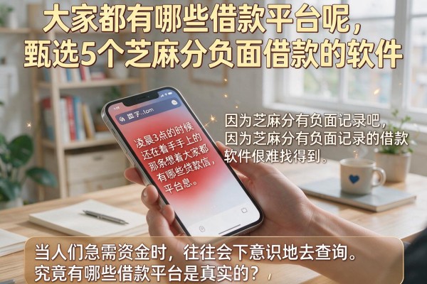 大家都有哪些借款平台呢，甄选5个芝麻分负面借款的软件