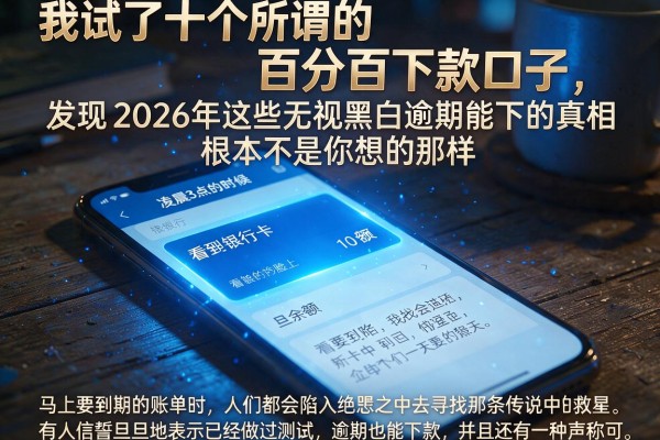 我试了十个所谓的百分百下款口子，发现2026年这些无视黑白逾期能下的真相根本不是你想的那样