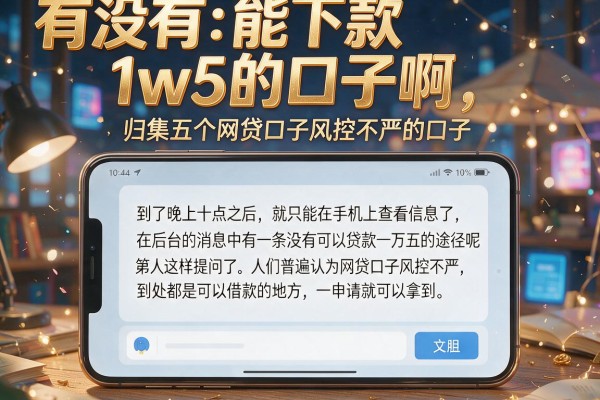 有没有能下款1w5的口子啊，归集五个网贷口子风控不严的口子