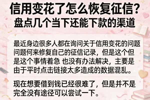 信用变花了怎么恢复征信？盘点几个当下还能下款的渠道