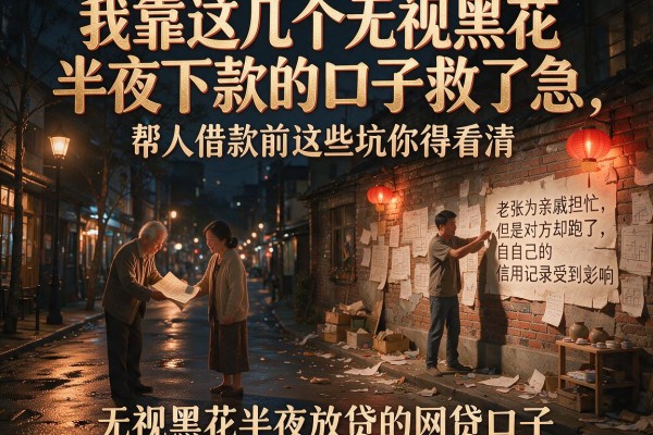 我靠这几个无视黑花半夜下款的口子救了急，帮人借款前这些坑你得看清