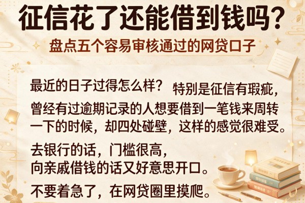 征信花了还能借到钱吗？盘点五个容易审核通过的网贷口子，亲测下款稳