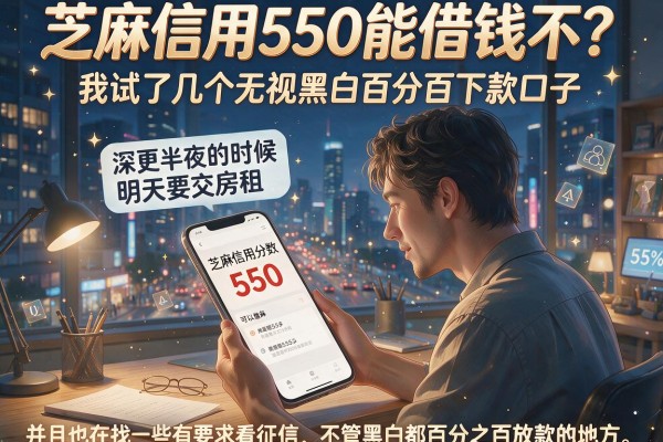 芝麻信用550能借钱不?我试了几个无视黑白百分百下款口子