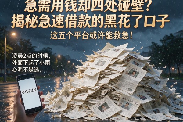 急需用钱却四处碰壁？揭秘急速借款的黑花了口子，这五个平台或许能救急！
