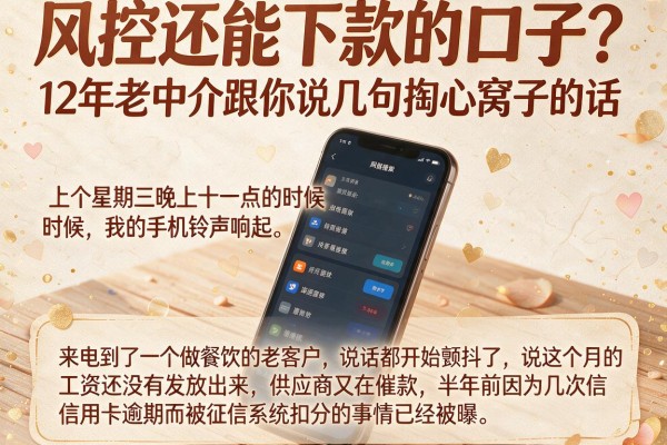 风控还能下款的口子？12年老中介跟你说几句掏心窝子的话
