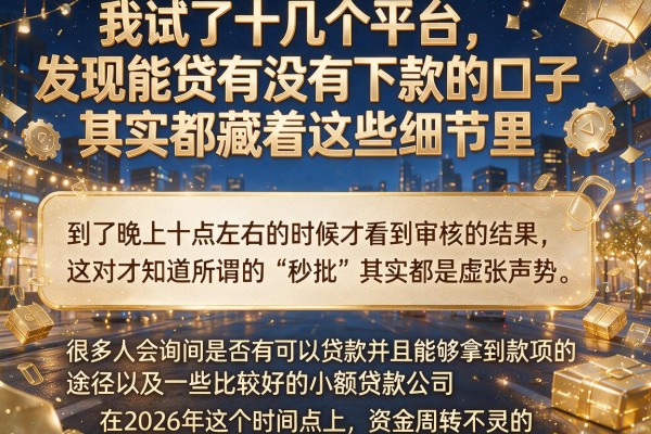 我试了十几个平台，发现能贷有没有下款的口子其实都藏着这些细节里