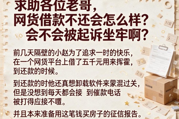 求助各位老哥，网货借款不还会怎么样？会不会被起诉坐牢啊？