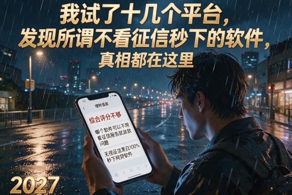 我试了十几个平台，发现所谓不看征信秒下的软件，真相都在这里