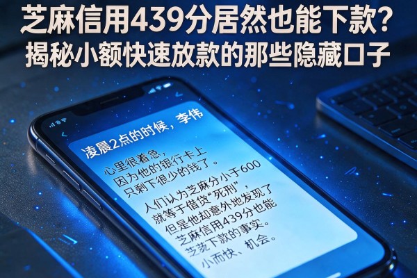 芝麻信用439分居然也能下款？揭秘小额快速放款的那些隐藏口子