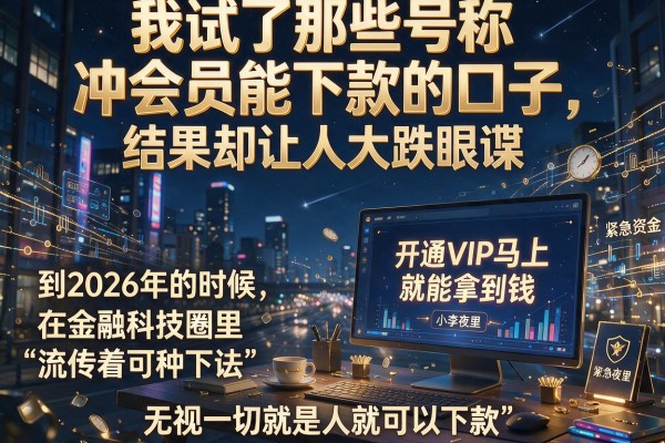 我试了那些号称冲会员能下款的口子,结果却让人大跌眼镜