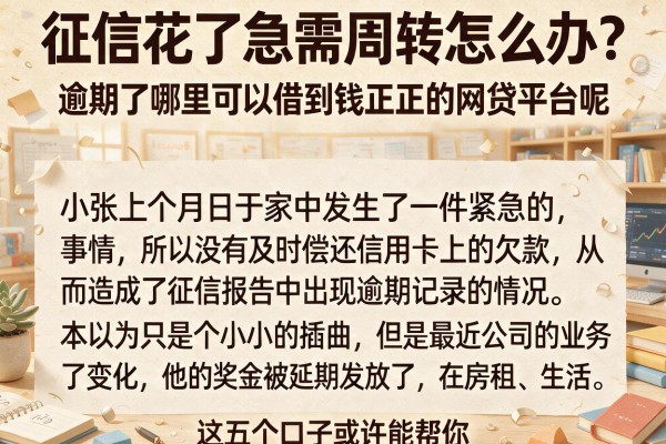 征信花了急需周转怎么办？逾期了哪里可以借到钱正规的网贷平台呢，这五个口子或许能帮你