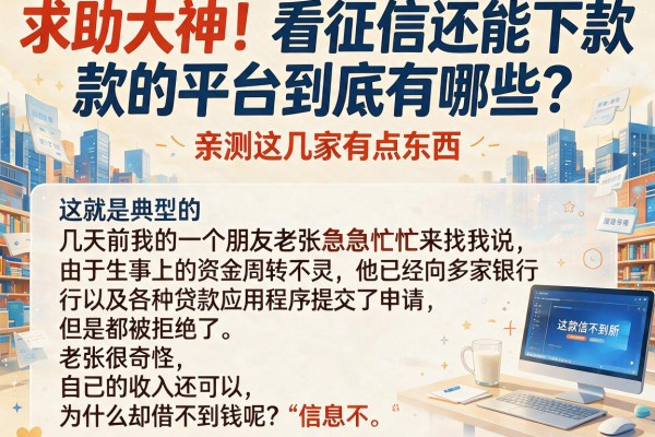 求助大神！看征信还能下款的平台到底有哪些？亲测这几家有点东西