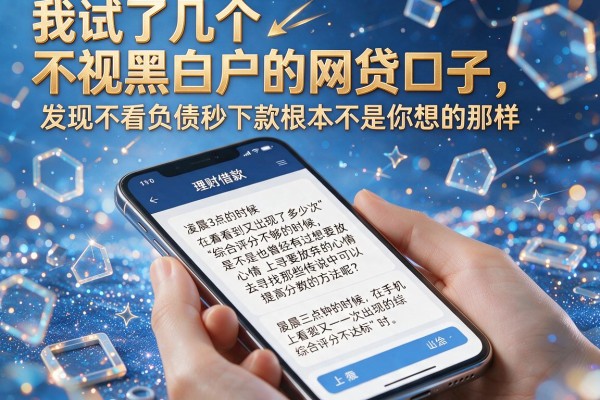 我试了几个不视黑白户的网贷口子，发现不看负债秒下款根本不是你想的那样