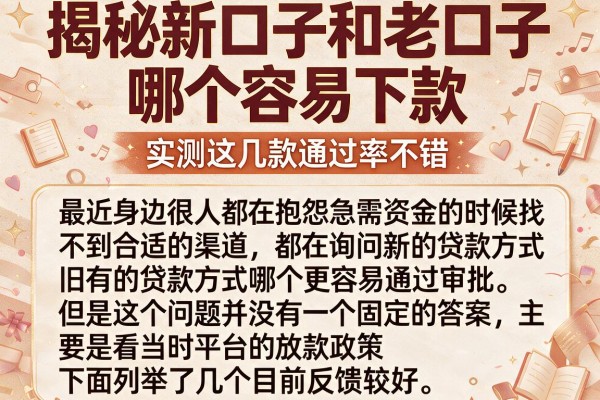 揭秘新口子和老口子哪个容易下款,实测这几款通过率不错