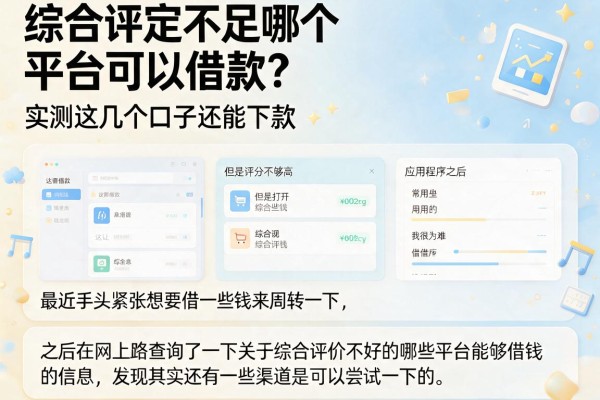 综合评定不足哪个平台可以借款？实测这几个口子还能下款