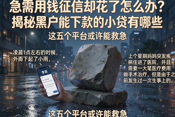 急需用钱征信却花了怎么办?揭秘黑户能下款的小贷有哪些,这五个平台或许能救急