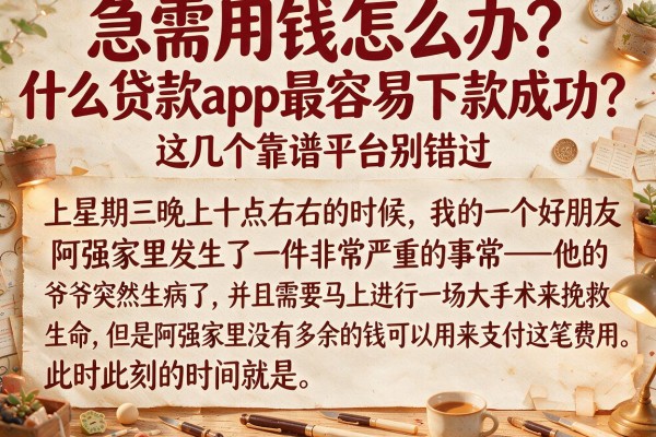 急需用钱怎么办?什么贷款app最容易下款成功?这几个靠谱平台别错过