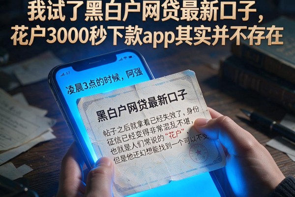 我试了黑白户网贷最新口子，花户3000秒下款app其实并不存在