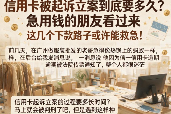 信用卡被起诉立案到底要多久？急用钱的朋友看过来，这几个下款路子或许能救急！