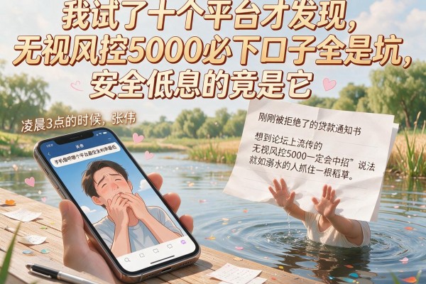 我试了十个平台才发现,无视风控5000必下口子全是坑,安全低息的竟是它