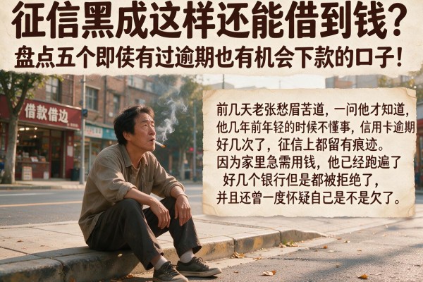 征信黑成这样还能借到钱？盘点五个即使有过逾期也有机会下款的口子！