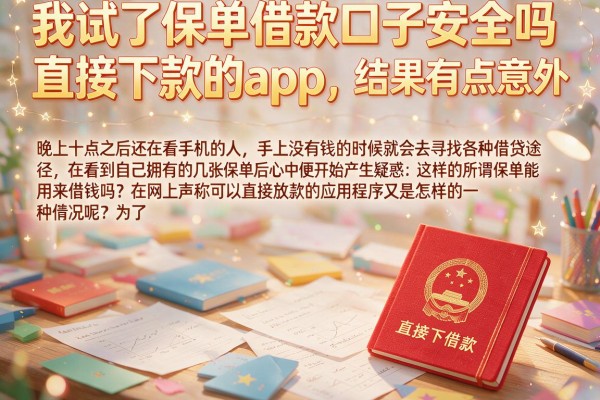 我试了保单借款口子安全吗和直接下款的app，结果有点意外