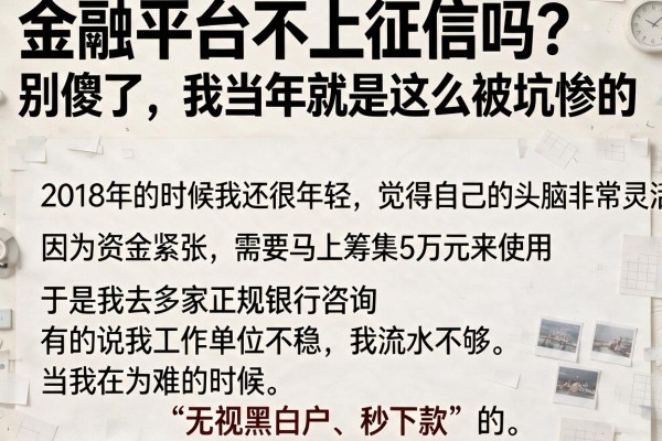 金融平台不上征信吗？别傻了，我当年就是这么被坑惨的