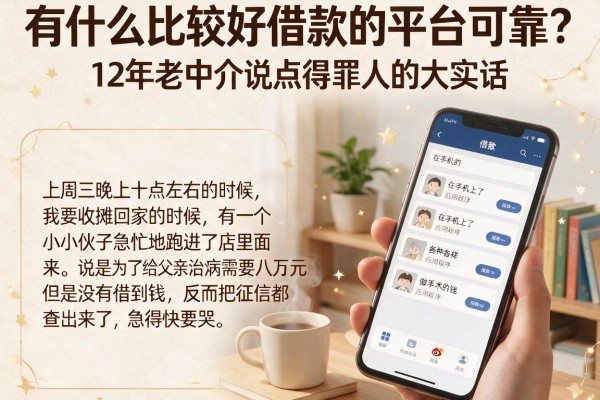 有什么比较好借款的平台可靠？12年老中介说点得罪人的大实话