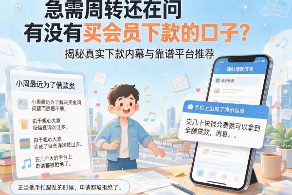 急需周转还在问有没有买会员下款的口子？揭秘真实下款内幕与靠谱平台推荐