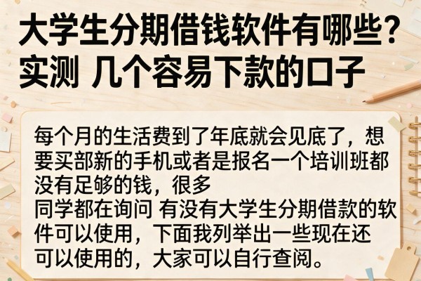 大学生分期借钱软件有哪些？实测几个容易下款的口子