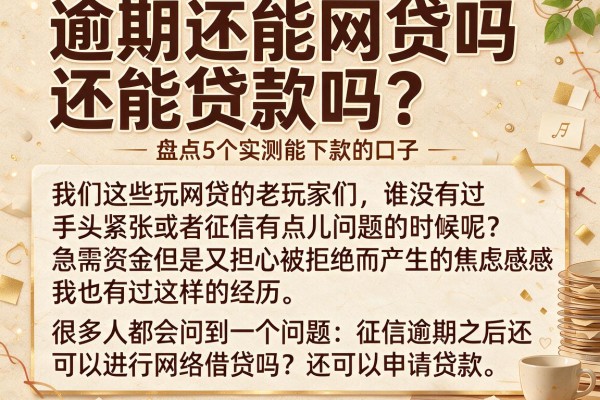 逾期还能网贷吗还能贷款吗？盘点5个实测能下款的口子