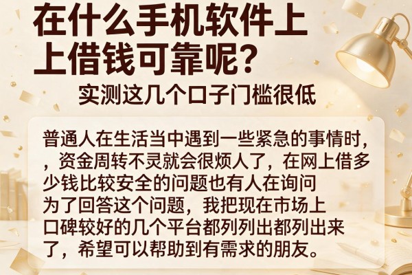 在什么手机软件上借钱可靠呢？实测这几个口子门槛很低