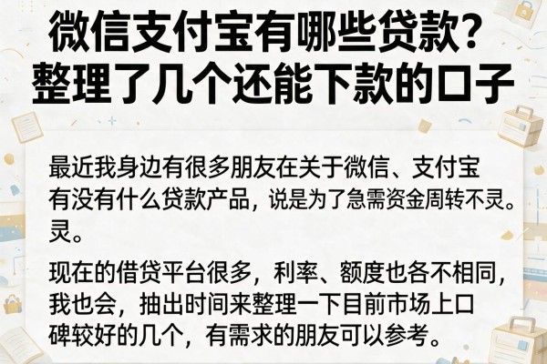 微信支付宝有哪些贷款？整理了几个还能下款的口子