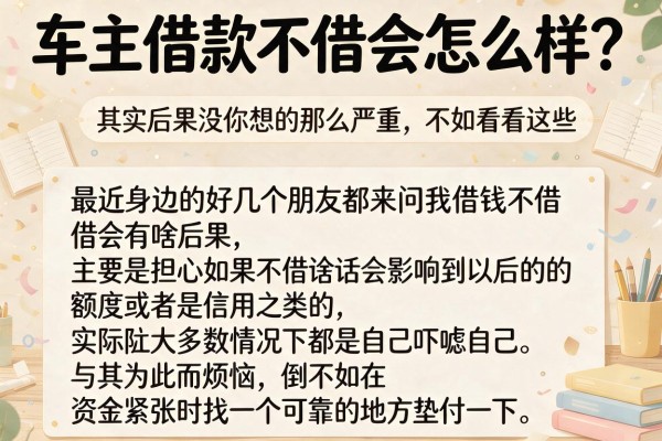 车主借款不借会怎么样？其实后果没你想的那么严重，不如看看这些