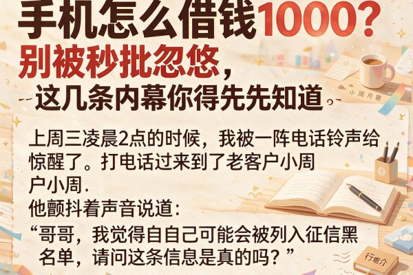 手机怎么借钱1000？别被秒批忽悠，这几条内幕你得先知道