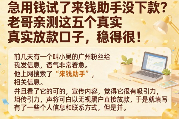 急用钱试了来钱助手没下款？老哥亲测这五个真实放款口子，稳得很！
