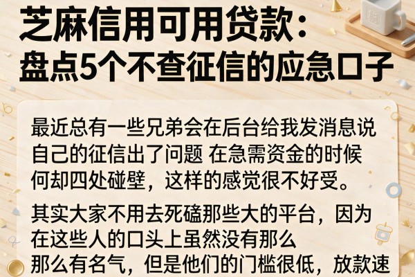 芝麻信用可用贷款：盘点5个不查征信的应急口子