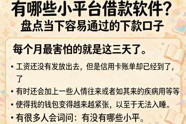 有哪些小平台借款软件？盘点当下容易通过的下款口子