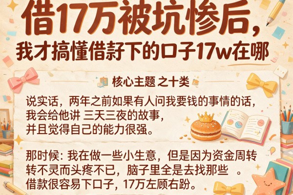 借17万被坑惨后，我才搞懂借款好下的口子17w在哪