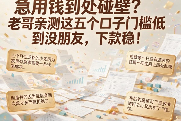 急用钱到处碰壁？老哥亲测这五个口子门槛低到没朋友，下款稳！