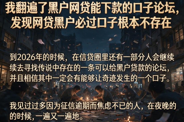 我翻遍了黑户网贷能下款的口子论坛，发现网贷黑户必过口子根本不存在