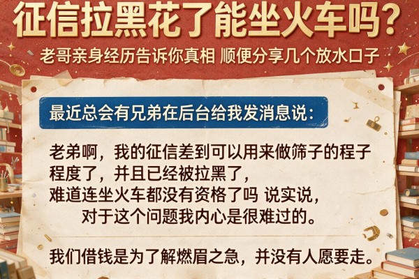 征信拉黑花了能坐火车吗？老哥亲身经历告诉你真相顺便分享几个放水口子