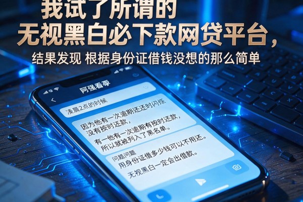 我试了所谓的无视黑白必下款网贷平台，结果发现根据身份证借钱没想的那么简单