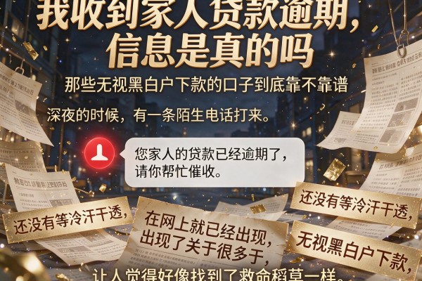 我收到家人贷款逾期信息是真的吗，那些无视黑白户下款的口子到底靠不靠谱