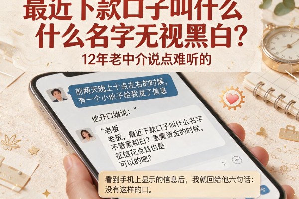 最近下款口子叫什么名字无视黑白？12年老中介说点难听的