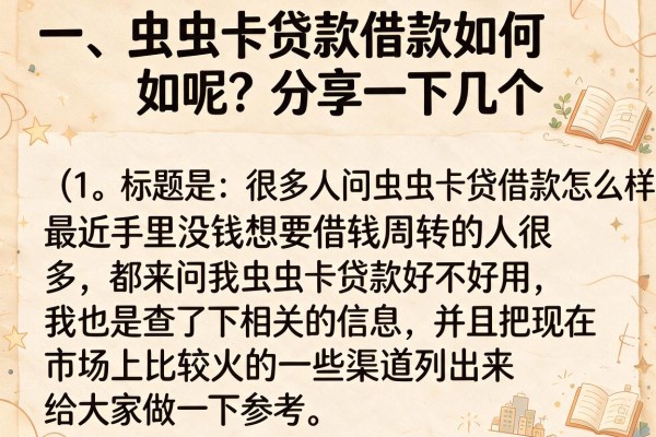 很多人问虫虫卡贷借款怎么样,整理了这些靠谱平台
