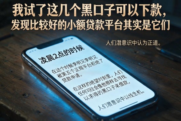 我试了这几个黑口子可以下款，发现比较好的小额贷款平台其实是它们