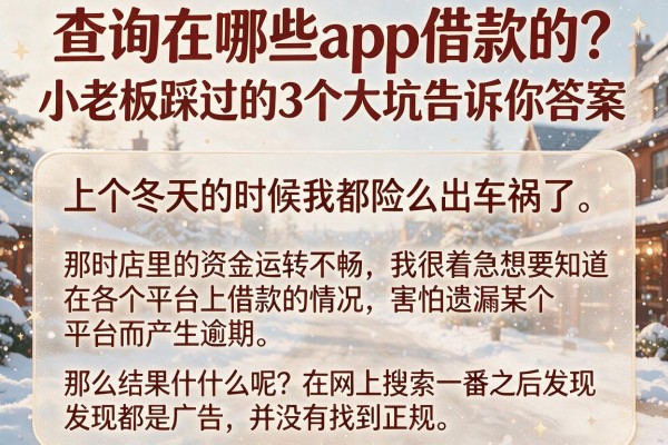 查询在哪些app借款的？小老板踩过的3个大坑告诉你答案